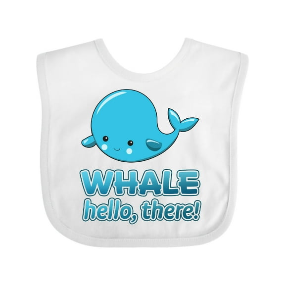 Inktastic Whale, Hello There Boys or Girls Baby Bib