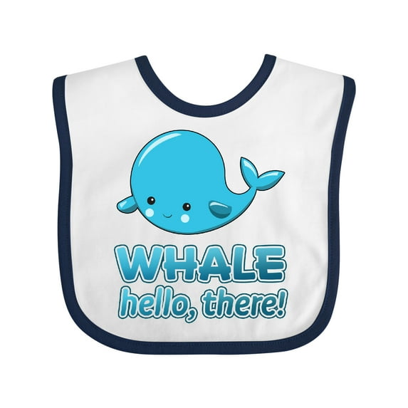 Inktastic Whale, Hello There Boys or Girls Baby Bib