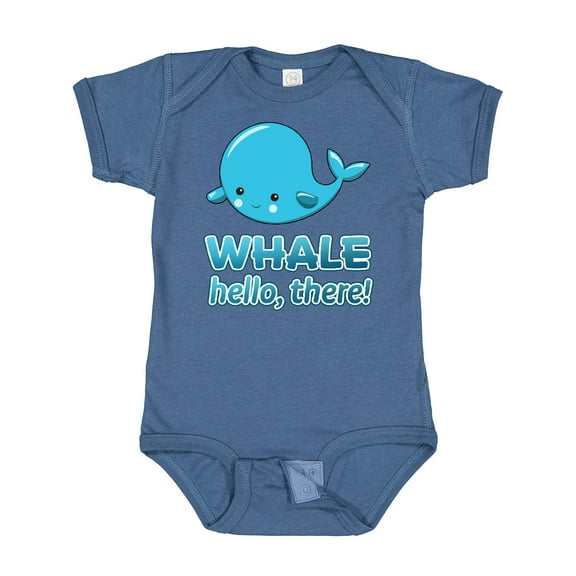 Inktastic Whale, Hello There Boys or Girls Baby Bodysuit