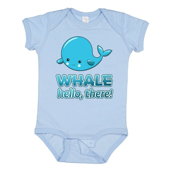 Inktastic Whale, Hello There Boys or Girls Baby Bodysuit