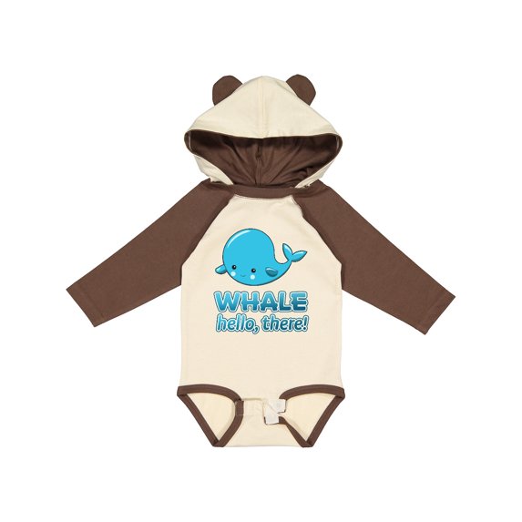 Inktastic Whale, Hello There Boys or Girls Long Sleeve Baby Bodysuit