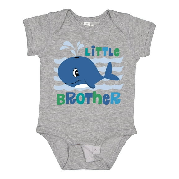 Inktastic Whale Little Brother Boys Baby Bodysuit