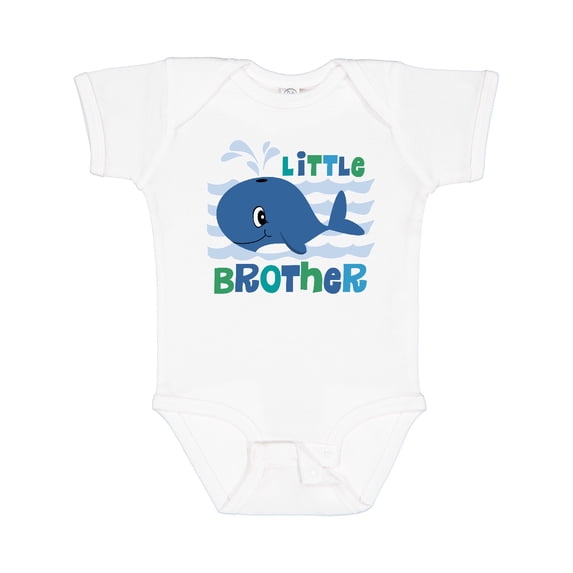 Inktastic Whale Little Brother Boys Baby Bodysuit