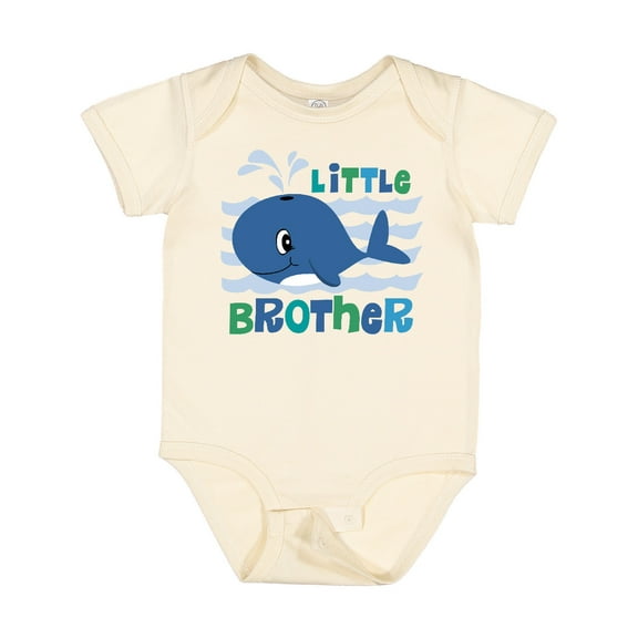 Inktastic Whale Little Brother Boys Baby Bodysuit