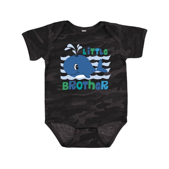 Inktastic Whale Little Brother Boys Baby Bodysuit