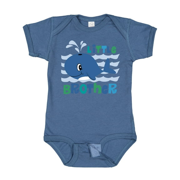 Inktastic Whale Little Brother Boys Baby Bodysuit