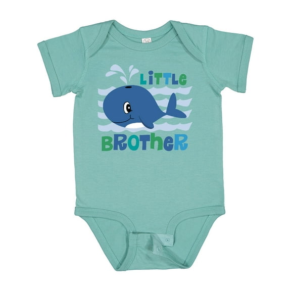 Inktastic Whale Little Brother Boys Baby Bodysuit