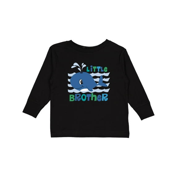 Inktastic Whale Little Brother Boys Long Sleeve Toddler T-Shirt
