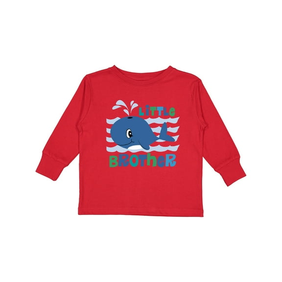 Inktastic Whale Little Brother Boys Long Sleeve Toddler T-Shirt