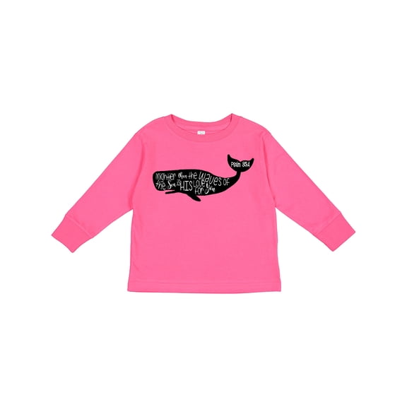 Inktastic Whale Psalms 93:4 Boys or Girls Long Sleeve Toddler T-Shirt