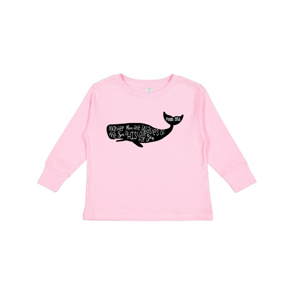 Inktastic Whale Psalms 93:4 Boys or Girls Long Sleeve Toddler T-Shirt