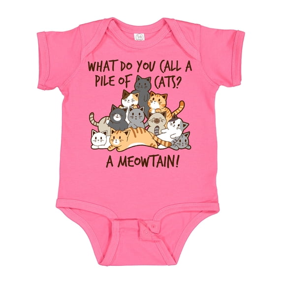 Inktastic What Do You Call a Pile of Cats? a MEOWTAIN Boys or Girls Baby Bodysuit