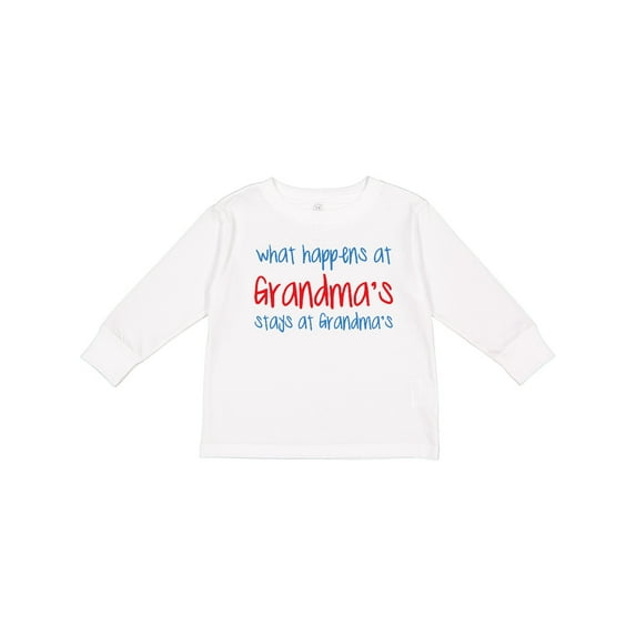 Inktastic What Happens At Grandma's Boys or Girls Long Sleeve Toddler T-Shirt