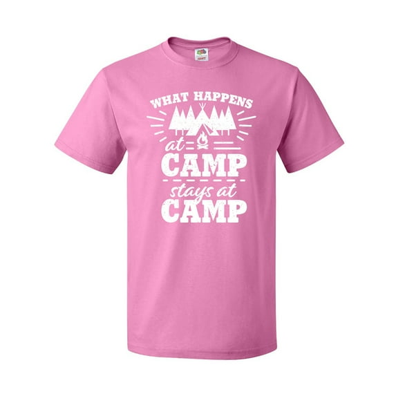 Inktastic What Happens at Camp Stays at Camp with Tent and Woods T-Shirt