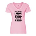 thumbnail image 1 of Inktastic What Happens at Camp Stays at Camp with Tent and Woods Women's V-Neck T-Shirt, 1 of 5