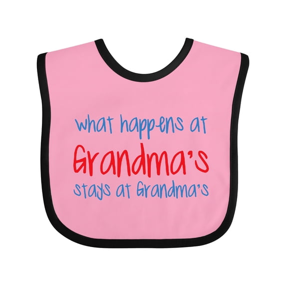Inktastic What Happens at Grandma's Boys or Girls Baby Bib