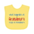 thumbnail image 1 of Inktastic What Happens at Grandma's Boys or Girls Baby Bib, 1 of 4