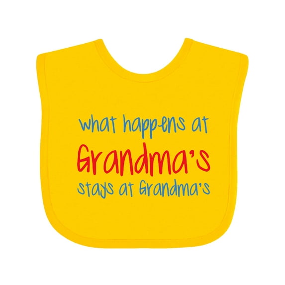 Inktastic What Happens at Grandma's Boys or Girls Baby Bib