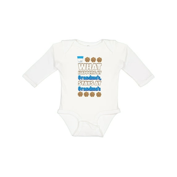 Inktastic What Happens at Grandma's Boys or Girls Long Sleeve Baby Bodysuit