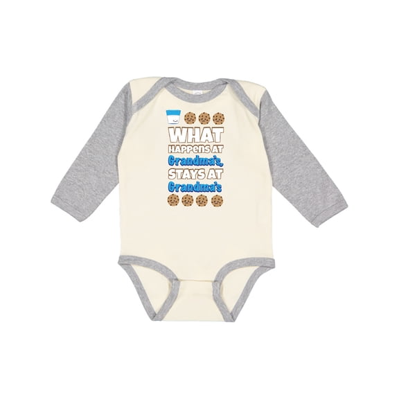 Inktastic What Happens at Grandma's Boys or Girls Long Sleeve Baby Bodysuit