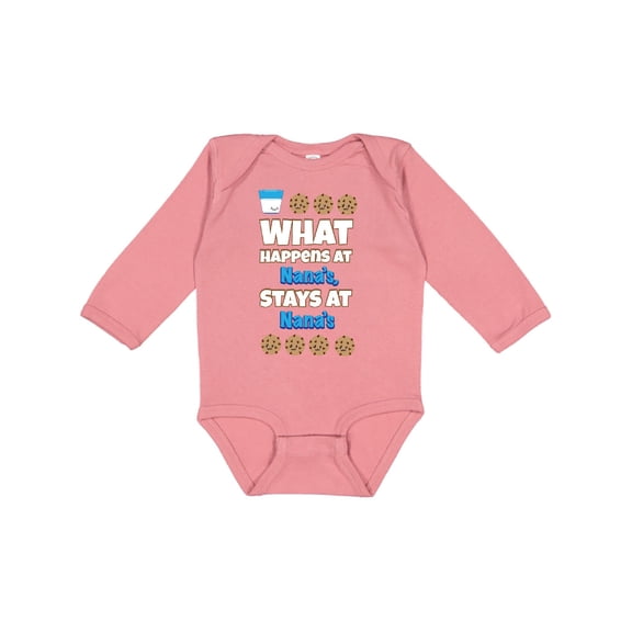 Inktastic What Happens at Nana's Boys or Girls Long Sleeve Baby Bodysuit
