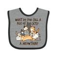 thumbnail image 1 of Inktastic What do you call a pile of cats? A MEOWTAIN Boys or Girls Baby Bib, 1 of 4