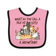 thumbnail image 1 of Inktastic What do you call a pile of cats? A MEOWTAIN Boys or Girls Baby Bib, 1 of 4