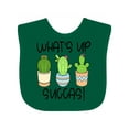 thumbnail image 1 of Inktastic What's Up Succas Funny Cacti Plants Boys or Girls Baby Bib, 1 of 4