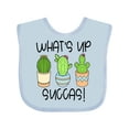 thumbnail image 1 of Inktastic What's Up Succas Funny Cacti Plants Boys or Girls Baby Bib, 1 of 4