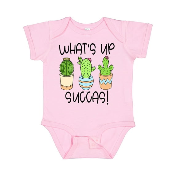 Inktastic What's Up Succas Funny Cacti Plants Boys or Girls Baby Bodysuit