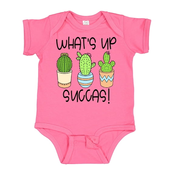 Inktastic What's Up Succas Funny Cacti Plants Boys or Girls Baby Bodysuit