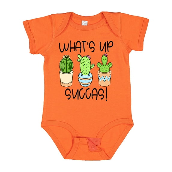 Inktastic What's Up Succas Funny Cacti Plants Boys or Girls Baby Bodysuit