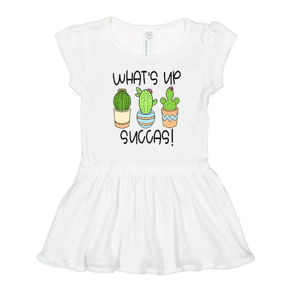 Inktastic What's Up Succas Funny Cacti Plants Girls Toddler Dress