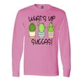 thumbnail image 1 of Inktastic What's Up Succas Funny Cacti Plants Long Sleeve T-Shirt, 1 of 5