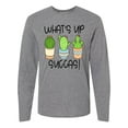thumbnail image 1 of Inktastic What's Up Succas Funny Cacti Plants Long Sleeve T-Shirt, 1 of 5