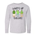 thumbnail image 1 of Inktastic What's Up Succas Funny Cacti Plants Long Sleeve Youth T-Shirt, 1 of 5