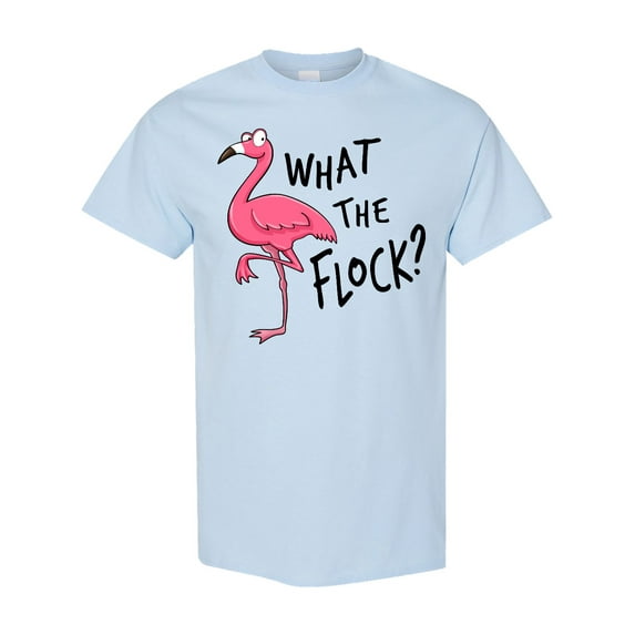 Inktastic What the Flock? Funny Flamingo T-Shirt