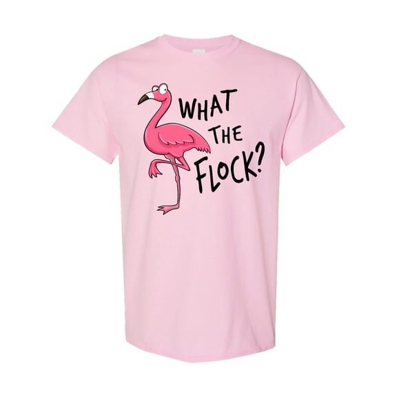 Inktastic What the Flock? Funny Flamingo T-Shirt