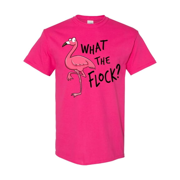 Inktastic What the Flock? Funny Flamingo T-Shirt