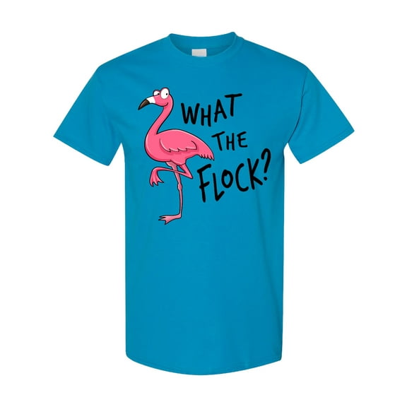 Inktastic What the Flock? Funny Flamingo T-Shirt