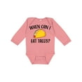 thumbnail image 1 of Inktastic When Can I Eat Tacos Baby Boys or Girls Long Sleeve Baby Bodysuit, 1 of 5