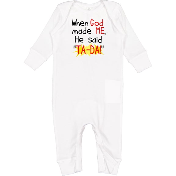 Inktastic When God Made Me He Said Ta-da Baby Romper Coveralls