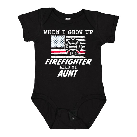 Inktastic When I Grow Up I Want to Be a Firefighter Like My Aunt Boys or Girls Baby Bodysuit