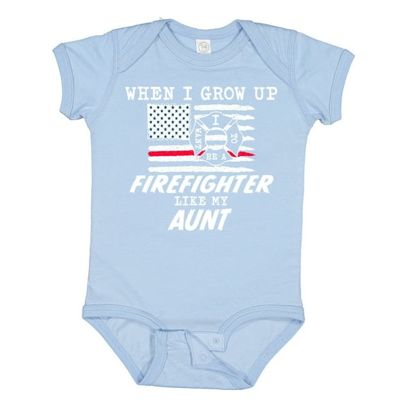 Inktastic When I Grow Up I Want to Be a Firefighter Like My Aunt Boys or Girls Baby Bodysuit