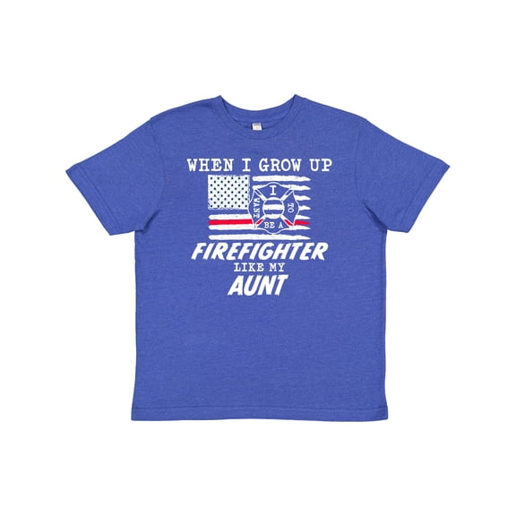Inktastic When I Grow up I want to be a Firefighter Like my Aunt Youth T-Shirt