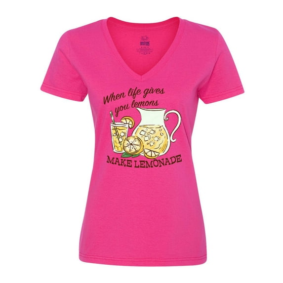 Inktastic When Life Gives You Lemons, Make Lemonade Women's V-Neck T-Shirt