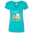 thumbnail image 1 of Inktastic When Life Gives You Lemons, Make Lemonade Women's V-Neck T-Shirt, 1 of 5