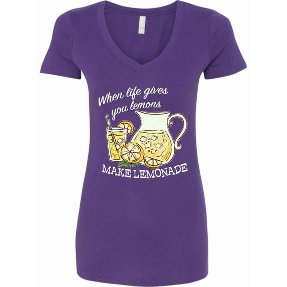 Inktastic When Life Gives You Lemons, Make Lemonade Women's V-Neck T-Shirt