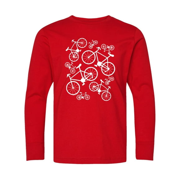 Inktastic White Big/small Bikes Long Sleeve Youth T-Shirt