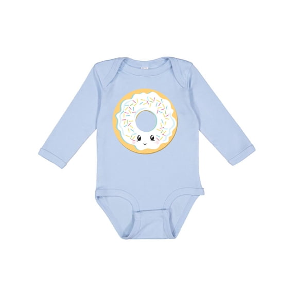 Inktastic White Donut Boys or Girls Long Sleeve Baby Bodysuit